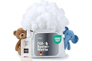 ‎LILENO HOME LILENO HOME Füllwatte 300g im praktischen Vlies Beutel - Füllmaterial u. Füllwatte für Kuscheltiere, Kissen, Basteln - Kissen Füllung waschbar bis 95 °C - perfekt als Watte o. Bastelwatte