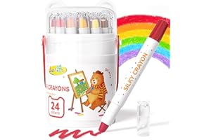 JUPITEARTH 24-Color Crayons for Toddlers 1-3 and Kids 4-8, Non-Toxic Washable Crayons, Ultra-Silky Easy-Grip Art Supplies, Ideal Coloring Gift for Boys and Girls