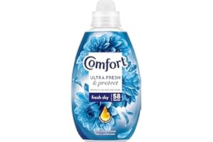 Comfort Ultra Fresh & Protect Fresh Sky Fabric Conditioner softener with Pro-Fibre Technology Protects Colour and Shape 58 washes (870 ml)