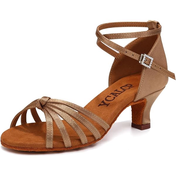 YKXLM Chaussures De Danse Femmes Latine Salsa Samba Modernes Antidérapant Résistant à L'usure Fond Mou Ballroom Talon Haut,Noir-8.5CM,37.5EU
