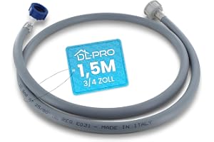 DL-pro 1,5 m vattenslang inloppsslang 3/4 tum rak/vinkel 90 grader för tvättmaskin diskmaskin