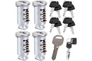VEGOATY Lot de 4 noyaux de serrure pour Thule, Thule - Contient 4 cylindres de serrure, 4 clés et 1 clé de contrôle