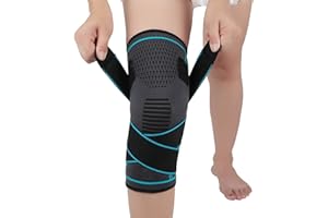 NTRH Knee Support Brace for Women and Men,Adjustable Compression Knee Brace for Arthritis,Joint Pain,Ligament Injury,Meniscus Tear,ACL,MCL,Running,Sports,Squats(single) (XL, Blue)