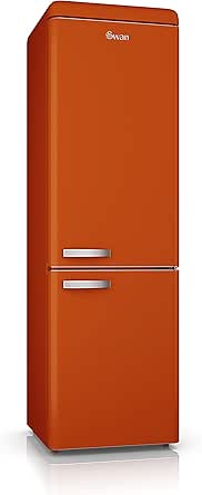 Swan SR11020ON Retro Fridge Freezer in Orange: Amazon.co.uk: Large