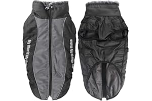 Idepet Cappotto per Cani Giacca Calda, Animali Domestici Riflettenti Sport all'Aria Aperta Abbigliamento per Cani Impermeabile Gilet per Cani di Taglia Media con Foro per Imbracatura