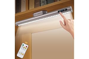 GOVSSING Under Cupboard Kitchen Lights - 4000mAh Rechargeable Battery Cabinet Lights with Capacity Indicators, 5W USB-C Wardrobe Lights with Remote & Magnet Mount, Steplessly Dimmable & 3 Color Modes