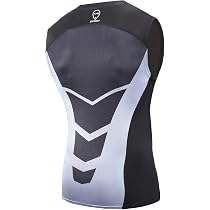 AMZSPORT Gilet Sportivo a Compressione da Uomo Strato di Base Senza Maniche Canotta da Running - Nero S