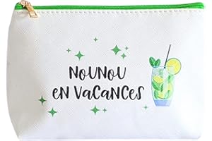 Pochette Simili Cuir Nounou en Vacances | Merci Nounou - Remerciements Nounou - Cadeau Fin d'année Scolaire | Te Whaka