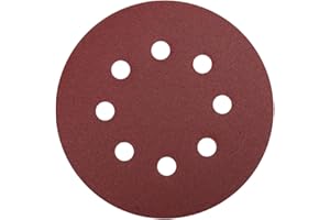 Secwell 20 Piezas Discos de Lija 180mm 8 Agujeros Redondos Papel Abrasivo Grano 150