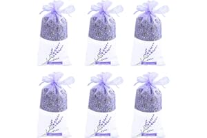 TooGet Bolsas de Lavanda, Cogollos Ultra Azules Naturales para Fragancias Caseras, Decoración y Bolsitas de Aroma Fresco - 6 Unidades