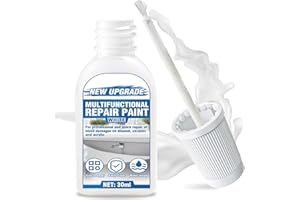 Paistely Pintura para Bañera Blanca, 30ml Barniz Reparador de Esmalte en Reparar Rayones, Grietas y Pequeños Defectos en Bañeras y Lavabos de Cerámica