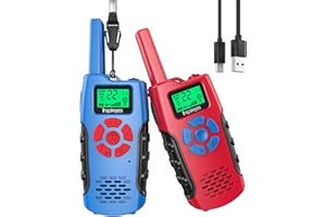 Inspireyes Talkie Walkie Enfants Rechargeable, 48 Heures de Temps de Travail, Longue Portée de 3 Kilomètres, Cadeaux d'anniversaire pour Garçons Filles, Jouets de Plein air pour Enfants de 3 à 12 Ans
