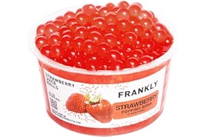 FRANKLY Popping Boba alla Fragola, barattolo da 450gr - Per Bubble Tea, Yogurt, Torte e Dolci