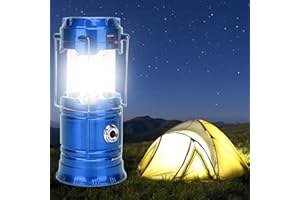 EAAERR Lanterna LED Campeggio – portatile Lanterna ricaricabile USB solare ultra luminosa alimentata a batteria torcia per Illuminazione da Esterno, Per Emergenze, Campeggio, Viaggio,Trekking(blu)