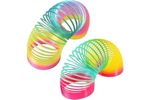 LIMEOW 2 Pezzi Molla Giocattolo,Gadget per Bambini, Spring Toy, Rainbow Spiral, Spring Coil Arcobaleno Magico for Children Mini Molla Divertenti sorgenti Arcobaleno per Bambini