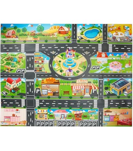 Tappeto Macchinine Per Bambini ZFHNYJWKL - Con Strade, 120x180 Cm, Antiscivolo, Lavabile, Per Camera Giochi - Foto 4