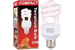 DERNORD Ampoule UVA UVB – 10,0 15 W UVB Kit ampoule UVB pour reptile lézard barbu dragon caméléon lampe tortue