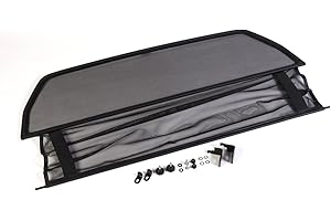 TIEF-TECH GermanTuningParts Windschott für Mercedes CLK A208 W208 (1998-2003) - Klappbar - Schwarz | Windabweiser | Windblocker | Wind Deflector