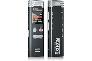 HIFI WALKER Digital Voice Recorder 64GB, Portable Voice Activated Recorder with Playback, Dictaphone Voice Recorder for Lectures Meetings Sound Audio Recording Device with Password,Variable Speed, MP3 Player
