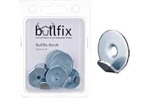 Bullfix Hook, Heavy Duty Picture Hooks, Wall Hooks for Hanging Picture Frames or Canvas onto Drywall, Works with Bullfix Universal Plasterboard Fixings Kit, Fixing for Frame Hangers, Pack of 10