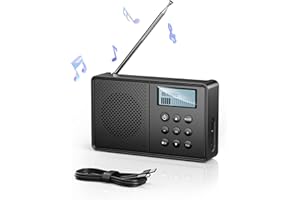 ARAFUNA Radio Dab Radio FM avec Bluetooth 5.0, Radio Dab Plus, 40 Présélections et Prise écouteurs, Radio Portable Rechargeable(Batterie 2200mAh), Double RéVeil