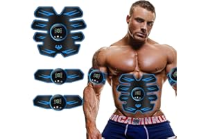 YOUKK Abdominales Electroestimulacion, Electroestimulador Muscular Abdominales, EMS Cinturón Muscular Abdominal - 8 Modos Entrenamiento Abdominal Entrenador