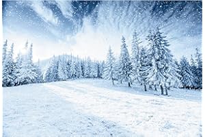TTINCCEER Neve Sfondo 150x100cm paesaggio invernale, foresta, montagna, scena innevata, sfondi fotografici, vacanze invernali, Natale, Capodanno, festa, accessori fotografici, striscioni