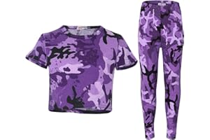 A2Z 4 Kids® Girls Top Kids Designer's Camouflage Print Trendy Crop Top & Fashion Legging Set New Age 7 8 9 10 11 12 13 Years