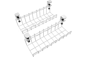 Zaciskany uchwyt na kable na biurko zapewniający porządek w miejscu pracy — ładowarek i listew zasilających bez użycia narzędzi (2× M, biały, organizator kabli i zarządzanie kablami) KD Essentials