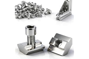 mawmuaw 20 st spårstenar M8 set glidmuttrar aluminiumprofil T-spårskena | T-spårstenar M8 typ B, serie 4040, glidmuttrar, med skruvar, kolstål, för aluminiumprofiler, solar PV styrskena