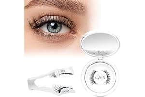 Higu clace Ciglia magnetiche, ciglia magnetiche senza eyeliner, look naturale magnetico, ciglia magnetiche con applicatore, non necessita di colla, ciglia magnetiche(SET-N)
