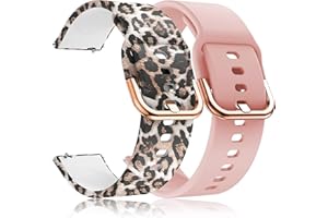 WEAYEGE ID205L Cinturino per smartwatch,Banda di ricambio floreale stampata in silicone morbido a sgancio rapido,Fili di acciaio inox 0.4 cinturino di ricambio per orologio sportivo ID205G ID205 ID205S