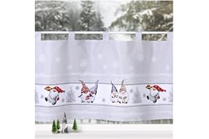 ‎HEIMTEXLAND heimtexland ® Scheibengardine Weihnachten Dekoration Fenster-Deko Küchen Gardine 45x120 cm Typ651 (Wichtel 2)