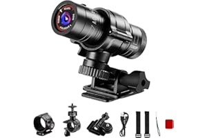 ABSAMAYS Motorcycle Helmet Camera, HD 1080P Bike Helmet Camera, Mini Action Camera for Cars, Bicycle, Motorbike & Sports Helmet