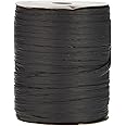Berwick Offray Matte Black Raffia Ribbon, 1/4'' Wide, 100 Yards, 7MM