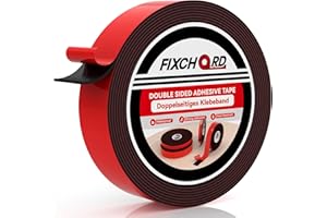 FIXCHORD Taśma Dwustronna Heavy Duty, 5M*25MM Bardzo Mocna Taśma Samoprzylepna, Wodoodporna Taśma Montażowa, Dwustronna Akrylowa Taśma Piankowa do Samochodu, Pasków LED, Dekoracji Domu i Biura