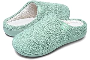 WateLves Damen Hausschuhe mit Memory Foam Rutschfest Winter Warme Faux Pelz Pantoffeln Weiche Flache Plüsch Slippers im Herbst und Winter für Drinnen und Draussen