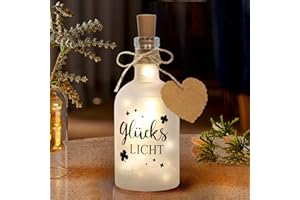 WISHSTAR LED Flaschenlicht Glückslicht, Flaschenlichter mit Spruch, Beleuchtete Flasche Geschenk für frauen, Glückslicht Dekolicht für Geburtstag Hochzeit Weihnachten, Personalisiert Geburtstagsgeschenk