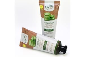 VITALITY VEGAN Crema de Manos con Aloe Vera Vegana Calmante y Protectora Para Mujer y Hombre 2 Tubos de 75ml. Fórmula No Grasa. Crema Hidratante Regeneradora y Reparadora Para las Manos y las Uñas.