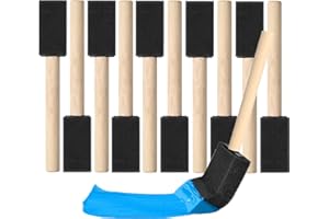 XUDUVAY 10 Stück Schwammpinsel Set – Schaumstoffpinsel mit Holzgriff für DIY-Malerei, Basteln & Keramik – Ideal für Kinder, Künstler & Handwerker