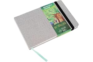 tumuarta Blocco da disegno ad acquerello, 300 g, 25% cotone, 14 x 21 cm, 24 fogli, 48 pagine, grana fine, senza acidi, libro ad acquerello, colori assortiti, per acquerelli, acrilico, gouache,