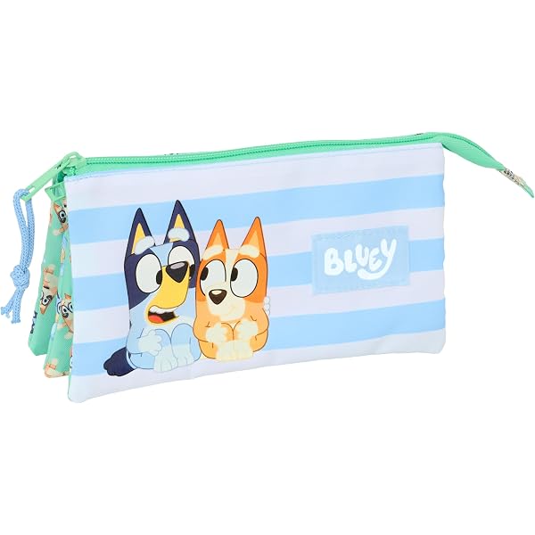 Mybagstory Trousse Bluey Pour Enfants - 21 Cm - École, Maternelle - Bleu - Polyester Résistant