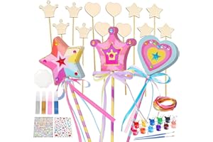 GUOYOU Lot de 27 baguettes magiques DIY pour enfants, baguettes magiques pour princesse, kit de bricolage, pour anniversaire d'enfant, en bois, pour enfants à bricoler et à peindre, pour filles
