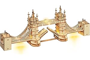 Rolife Model Kits Tower Bridge - 3D Puzzle London Bridge Wooden Puzzles for Adults and Teens, Construction Kits Toy Building Sets Home Desk Decoration Gifts
