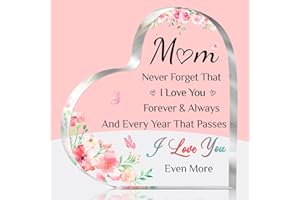 Brikabia Mothers Day Gifts for Mum - Decorative Acrylic Keepsake - Best Mum Birthday Gifts from Daughter Son - Never Forget That I Love You Mummy