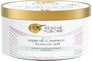 OGX Rescue Fusions Intense Hydration Recovery Hair Mask, Infused with Argan Oil of Morocco and Hyaluronic Acid, Sulfate Free, 285ml