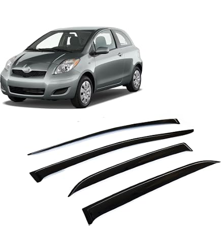 Déflecteurs D'Air Pour Toyota Yaris XP90 2009-2010 - 4 Pièces, En Acrylique Noir, Montage Adhésif Extérieur - 2
