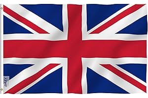 Anley Fly Breeze 3x5 stóp Wielka Brytania Flaga Wielkiej Brytanii-żywe kolory i odporne na blaknięcie-nagłówek płótna i podwójne szycie-brytyjskie narodowe flagi poliestrowe