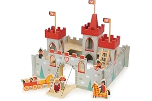 Mentari King's Castle Wooden Toy castle complete with Accessories For Children Ages 3+ traditional wooden toy.