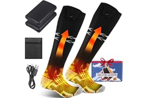 IVCDODVD Lvcdodvd Heated Socks for Men Women 4 Levels Heat Full Foot Heating Feet Warming Socks Rechargeable Heated Socks for Winter Skiing Camping Hunting Hiking Cycling Snow Shoveling
